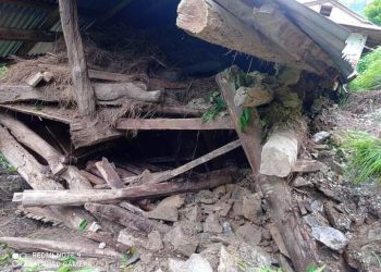 गुल्मीको रिमुवामा पहिरोको कारण दुई गोठमा क्षति