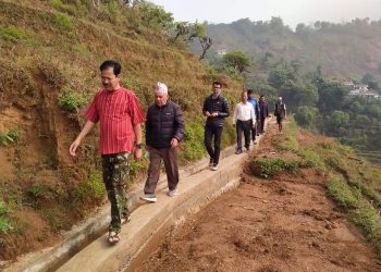 ७५० मिटर लामो सिञ्चाई कुलो निर्माण